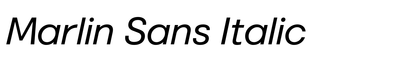 Marlin Sans Italic